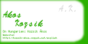 akos kozsik business card